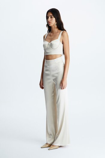 rue Cream Colored Stitching Detailed Bustier