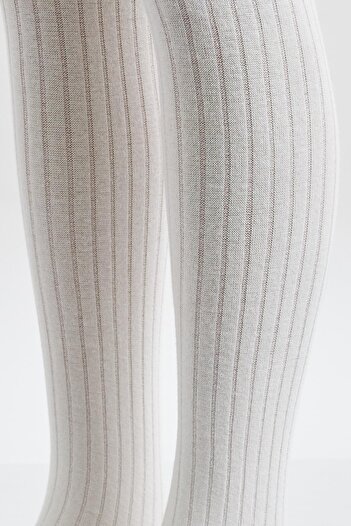 Katia&Bony Ecru Melange - Striped Basic Children's Pantyhose