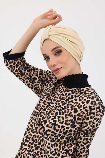 Aisha's Design Χειμερινό καπέλο με λεπτομέρεια μπροστινής ζώνης, b-68rb, κρεμ