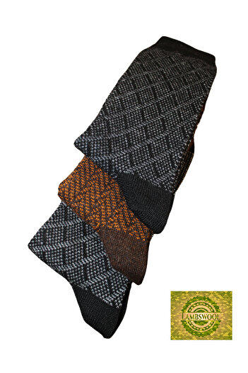socksbox 3 Çift Dikişsiz Erkek Yün Kışlık Termal  Çorap/41-45