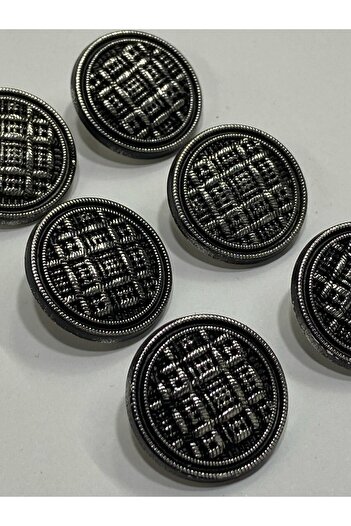 karantuhafiye Trench Coat Blazer Jacket Button Set Straw Model Silver Black Atlamlı