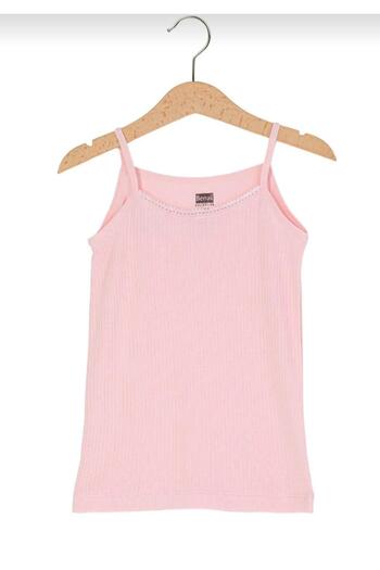 Berrak 6005 Girl's Modal Tank Top with Straps 12 Pieces
