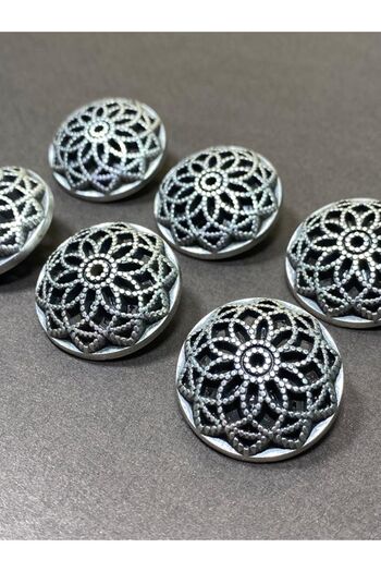 karantuhafiye Cardigan Vest Button / Metal Button / Antique Silver / 1.8 cm / Set of 6/mde