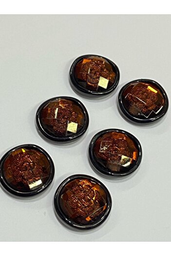 karantuhafiye Jacket and Sleeve Button Italian Button Set of 6 Red Brown 2 CM d2002