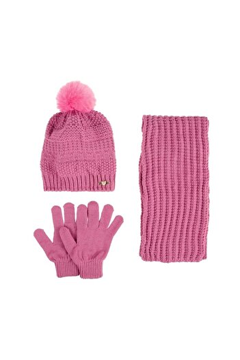 Aware Time Kitti 9-15 Years Old Girl's Fleece Scarf Beanie Gloves Set of 3