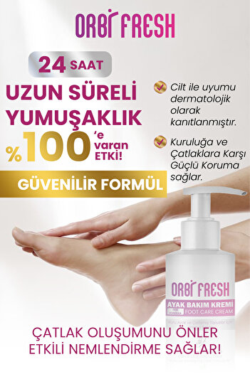 ORBIFRESH Ayak Bakım Kremi, Ayak & Topuk Çatlak Önleyici Etkili Krem 250 ml