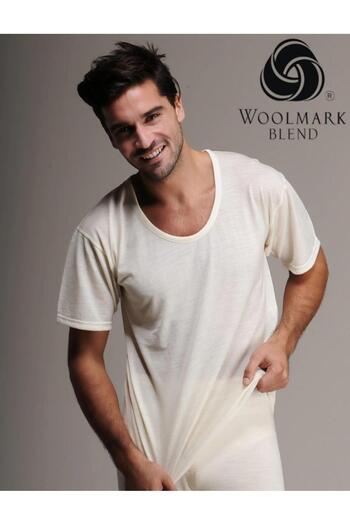 Hasyün HASYÜN 100 MEN'S WOOL SHORT SLEEVE UNDERSHIRT 3 PIECES