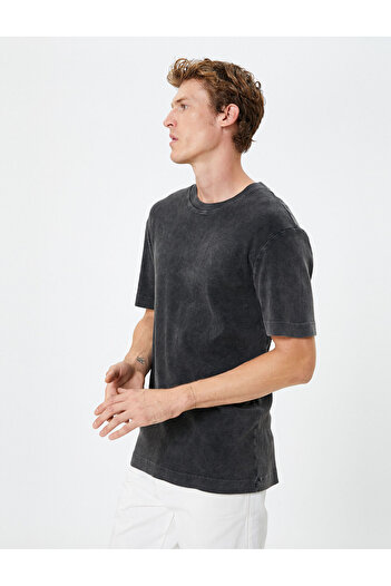 Koton Πλενόμενο T-Shirt Basic Crew Neck Slim Fit Κοντομάνικο