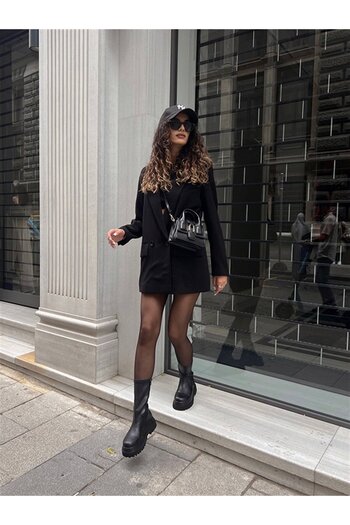 BeBeQ Store St.Jones Μαύρες Stretch Κοντές Γυναικείες Μπότες