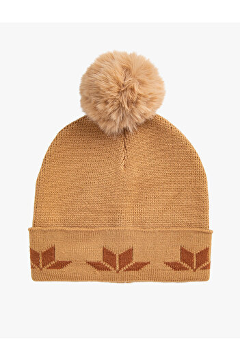 Koton Pompom Patterned Beret