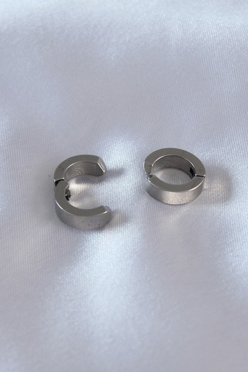 Clariss 316L Steel Silver Color Compressed Men's Earrings