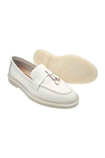 aayak&kabımofficial Real Leather White Comfortable Daily Women's Shoes