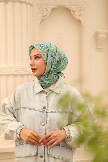 Silk Home 90 X 90 -Dj Soft Cotton Scarf - 03649
