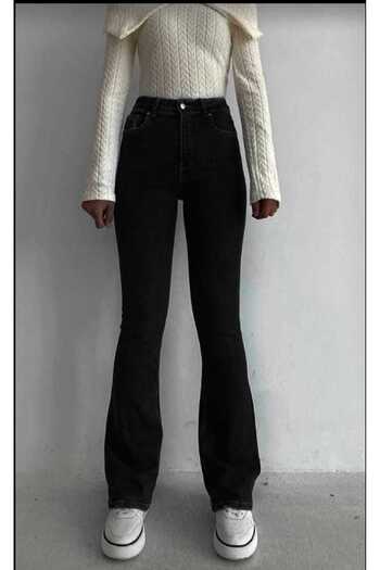 LİMABEL Arya Spanish Spaghetti Jeans Colorfast Black Spaghetti Jeans High Waist Jeans
