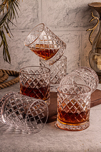 Snippy Madrid - Set of 6 Glass Glasses 250 ml Handmade Soft Drink Glasses