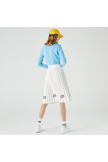 Lacoste White Printed Women's Loose Fit Skirt