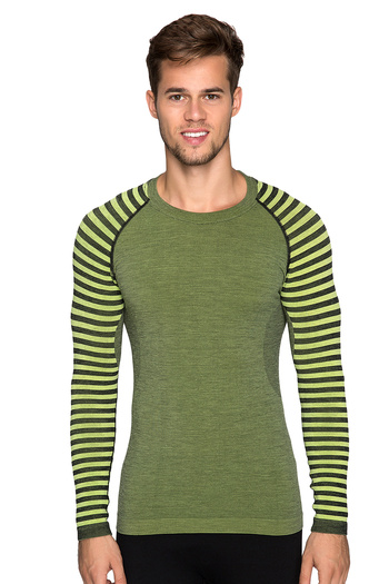 THERMOFORM Ultimate Merino Men's Seamless Thermal Sweatshirt Green