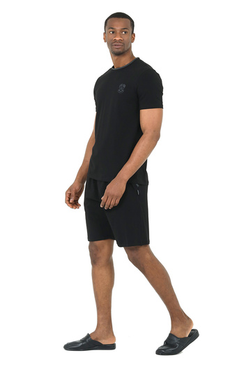 Damat D's Relaxed 90% Cotton, 10% Elastane Fabric Shorts Set Black - High Quality Series