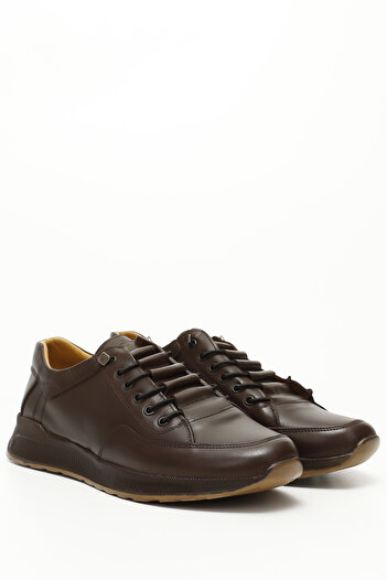 GÖNDERİ(R) Men's Brown Antique Lace-Up Genuine Leather Comfort Sneaker