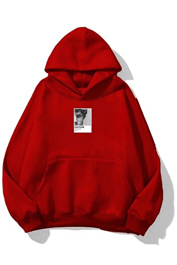 The Champ Clothing Φούτερ με κουκούλα Fleece David με στάμπα κόκκινο Unisex Oversize Hoodie