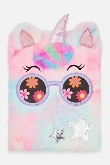 Votum Fuzzy Personalized Artist Unicorn Sketchbook, Pink Combo