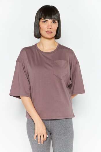 Reebok Women Sportswear Fit Short Sleeves Training Top, Mauve