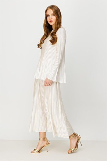 Ghisa Knitwear Suit Ecru-Gold