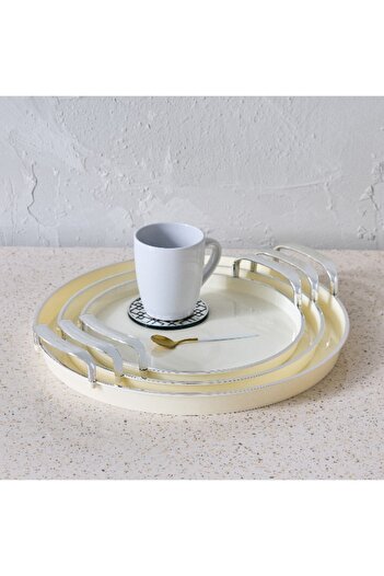 Home Box Orion Round Tray with Handle - Set of 3
