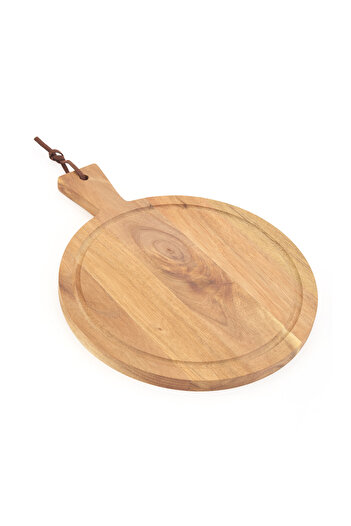 Naturalove Akasya Yuvarlak Kesme Tahtası - Bambu - 32x25x1,5 cm