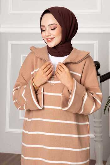 EBRUTESETTÜR Striped Turtleneck Knitwear Dress
