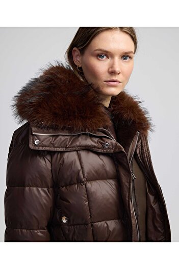 İpekyol Faux Fur and Knitwear Mix Coat