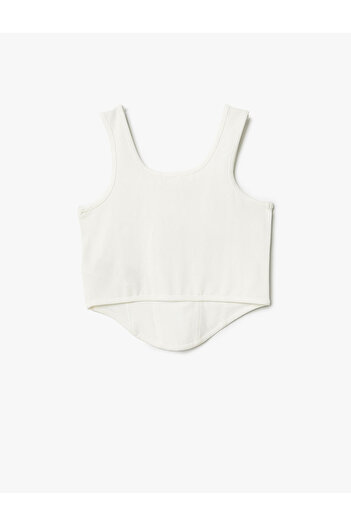 Koton Crop Athlete Strap körgallér bordás pamut
