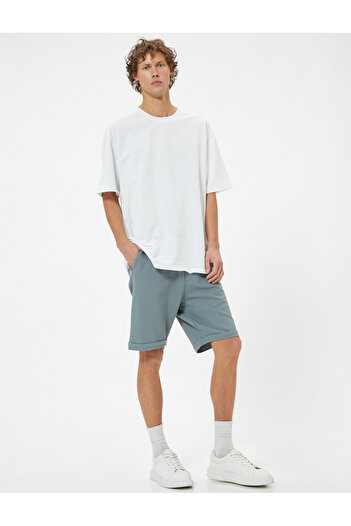 Koton Cotton Blended Bermuda Shorts - Pocket Detailed Folded Leg