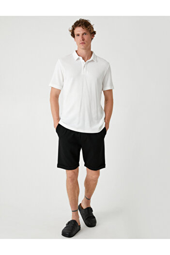 Koton Cotton Blended Bermuda Shorts - Pocket Detailed Folded Leg