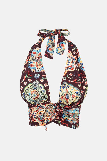 Hiccup Ethnic Patterned Short Tank Top