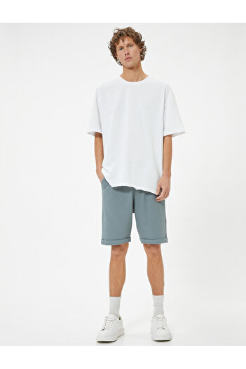 Koton Cotton Blended Bermuda Shorts - Pocket Detailed Folded Leg