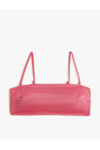 Koton Glitter Strapless Bikini Top with Strap Detail