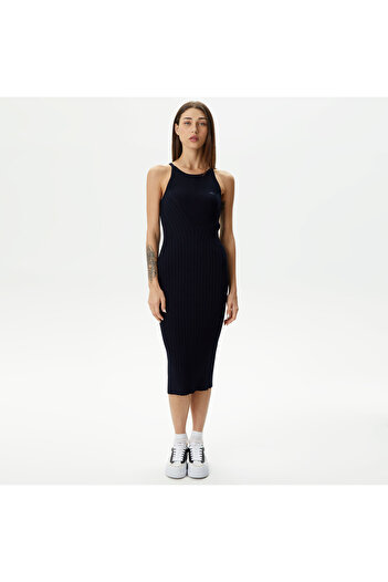 Lacoste Kadın Straight Fit Lacivert Elbise