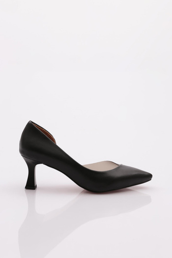 DGN 353-22Y Transparent Side Detailed - Toe Low-Cut Pointed Toe Women's Heeled Shoes