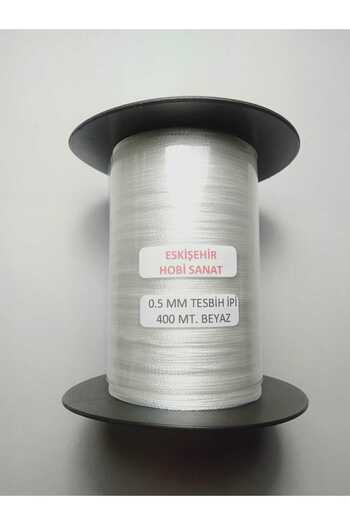Eskişehir hobi sanat 400 μέτρα 0,5 mm Λευκό κορδόνι χάντρας προσευχής