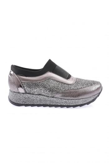 DGN Women's Thick Sole Silver Stone Sneakers Shoes Silver 112130142674
