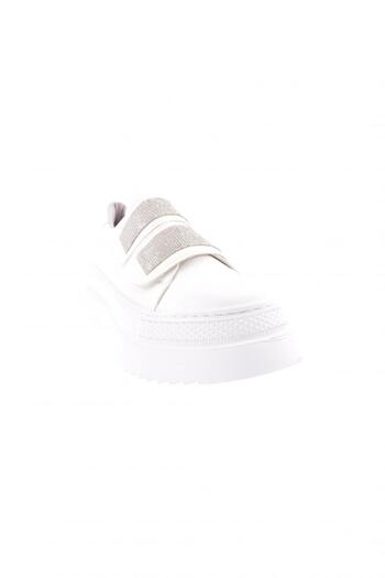 DGN White Silver Stone Thick Sole 2 Velcro Sneakers - Dolce 910921097