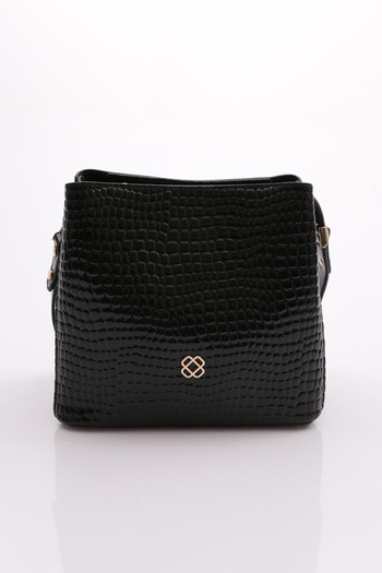 DGN Crossbody Bag Black Patent Leather Bean 41133431