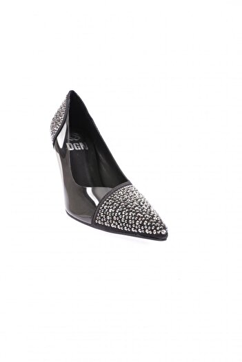 DGN Women's High Heel Shoes Black Satin 8813535