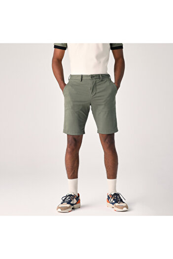 Lacoste Erkek Slim Fit Koyu Yeşil Bermuda
