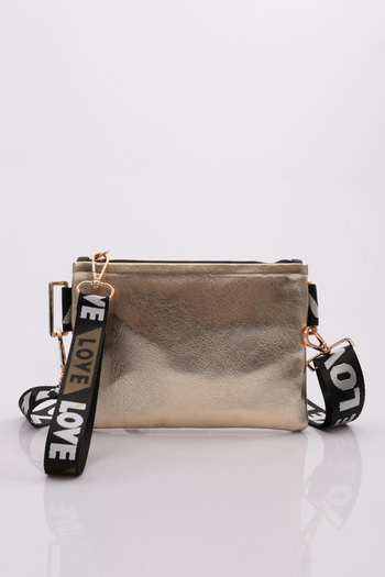 DGN Gold Wrinkled Metallic Women's Bag - 51193448