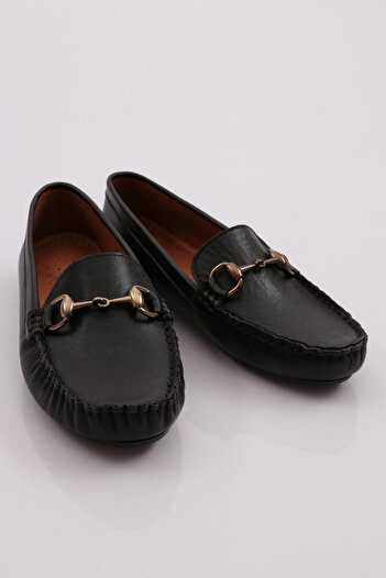DGN E20 Women's Flat Shoes Black Genuine Leather
