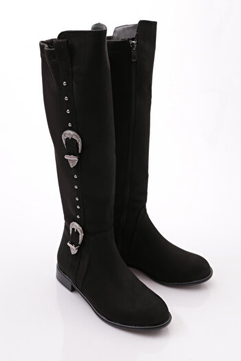 DGN Women's Black Suede Boots - 6132668