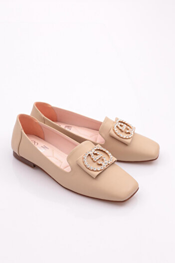 DGN Beige Women's Ballerinas - Buckle, Model 211762621