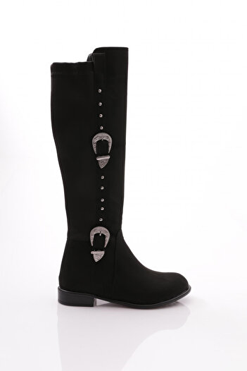 DGN Women's Black Suede Boots - 6132668